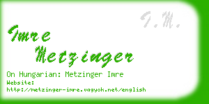 imre metzinger business card